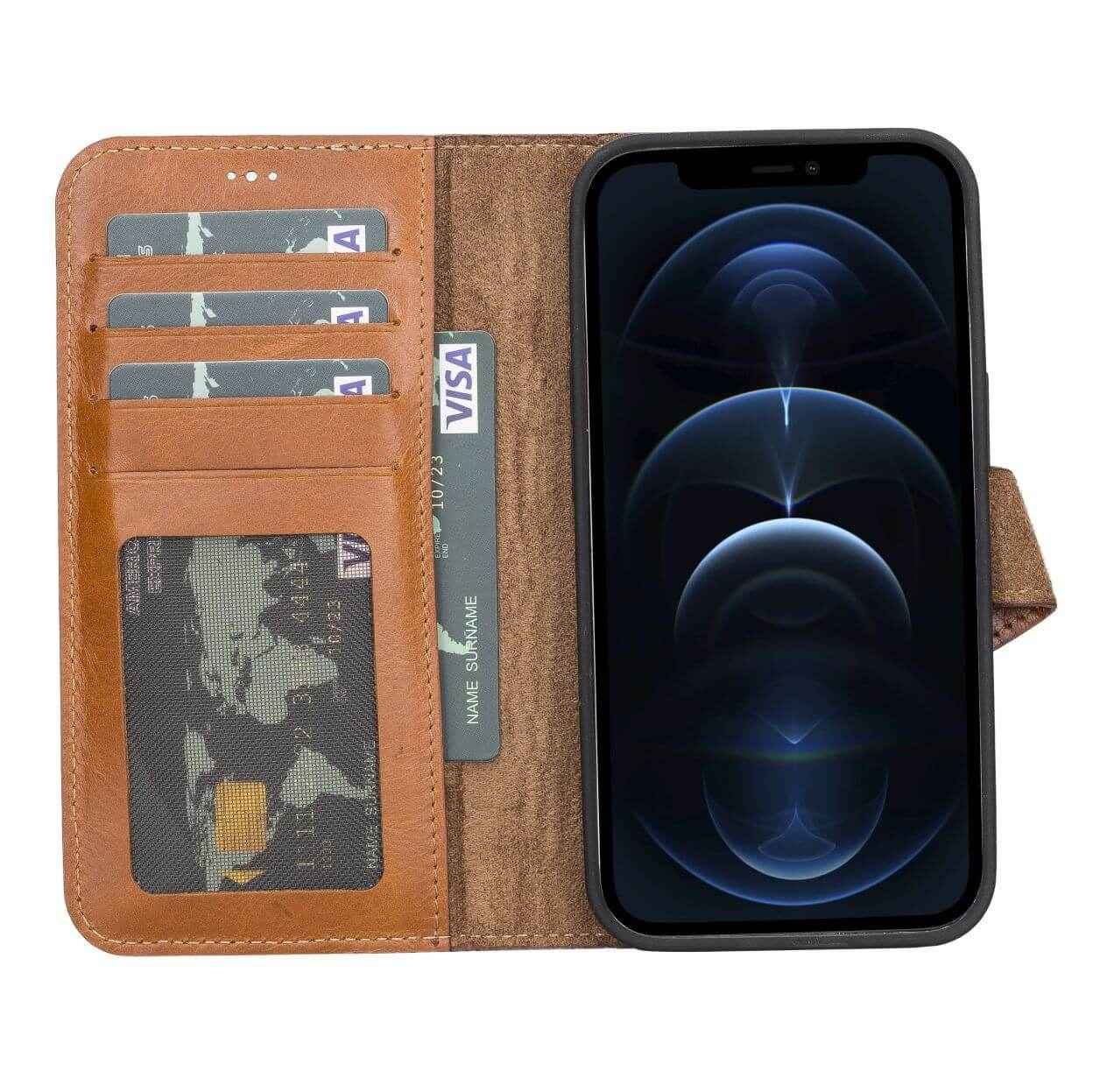 Bayelon iPhone 13 Pro Leather Wallet Case with Kickstand