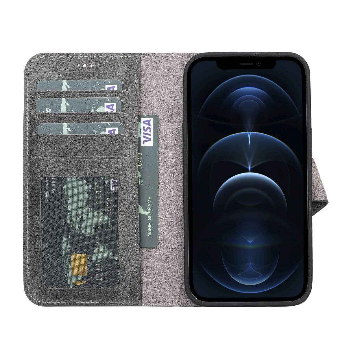 Bayelon iPhone 13 Pro Leather Wallet Case with Kickstand